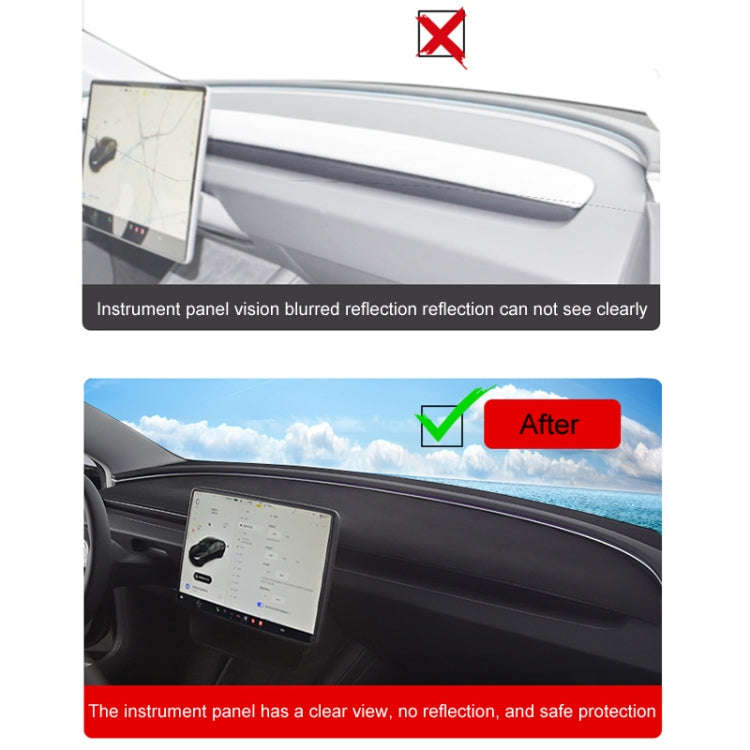 Car Suede Light-Proof Pad, For 2024 Tesla Model Y Dashboard, For 2024 Tesla Model 3 Dashboard, Fo...