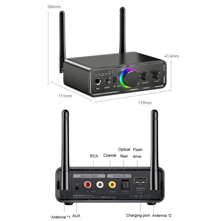 OMS-M18 Bluetooth Adapter 5.3 Bluetooth Lossless Audio Transmission Receiver, OMS-M18