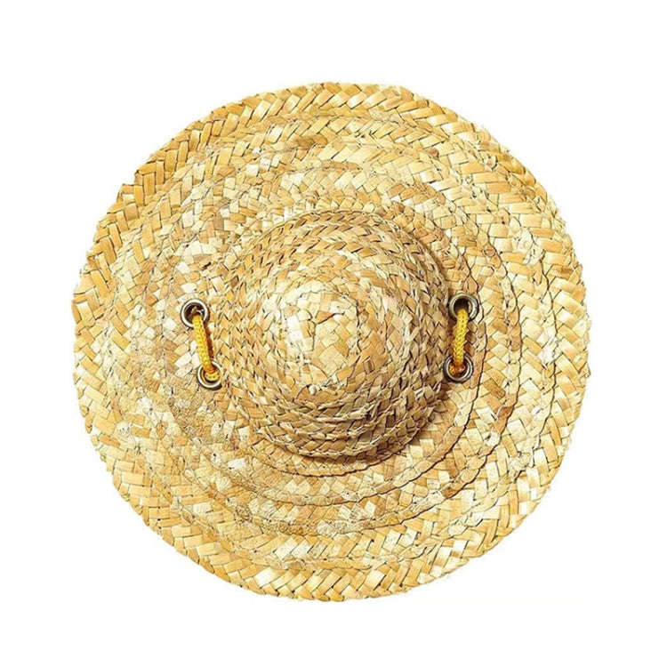 Mini Pet Straw Hat Cat Dog Birthday Party Sun Visor Hat, S 10cm, M 13cm, L 16cm, XL 20cm