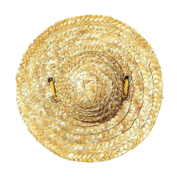 Mini Pet Straw Hat Cat Dog Birthday Party Sun Visor Hat, S 10cm, M 13cm, L 16cm, XL 20cm
