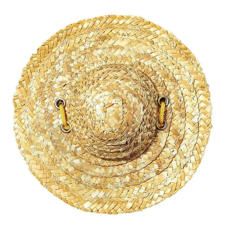 Mini Pet Straw Hat Cat Dog Birthday Party Sun Visor Hat, S 10cm, M 13cm, L 16cm, XL 20cm