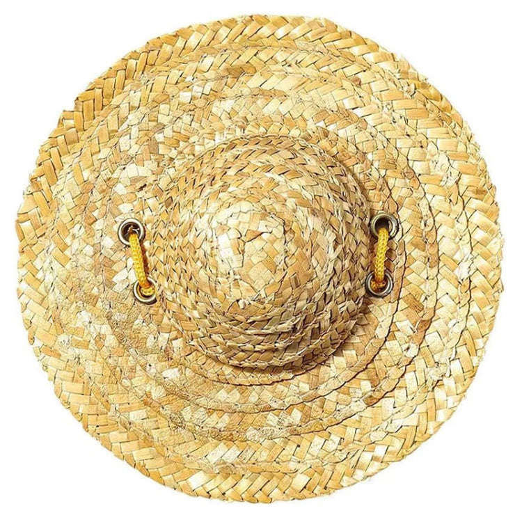 Mini Pet Straw Hat Cat Dog Birthday Party Sun Visor Hat, S 10cm, M 13cm, L 16cm, XL 20cm
