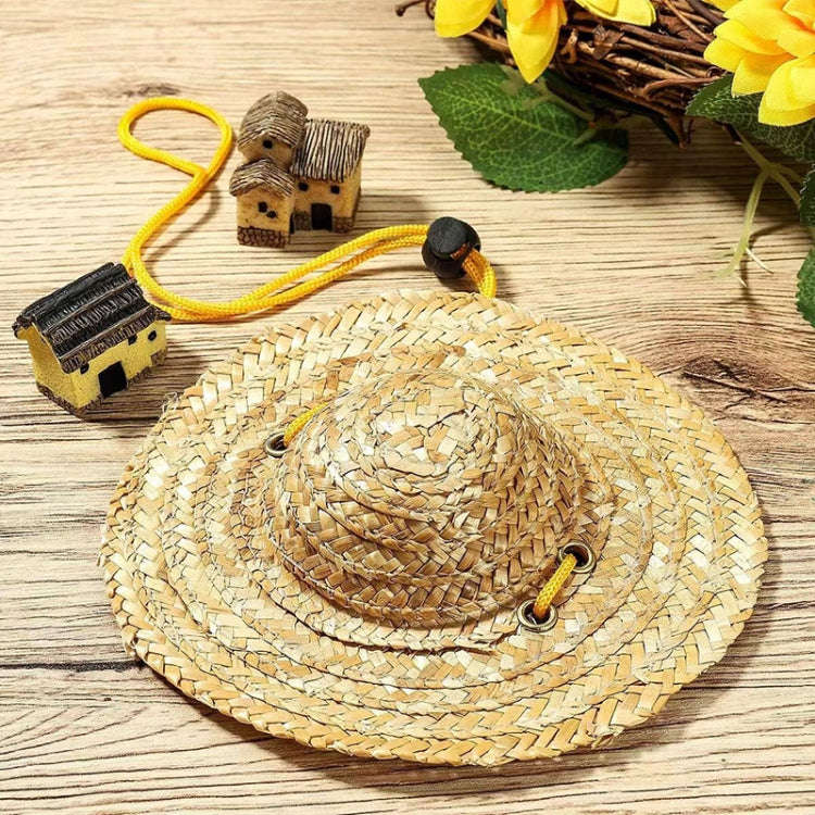 Mini Pet Straw Hat Cat Dog Birthday Party Sun Visor Hat, S 10cm, M 13cm, L 16cm, XL 20cm