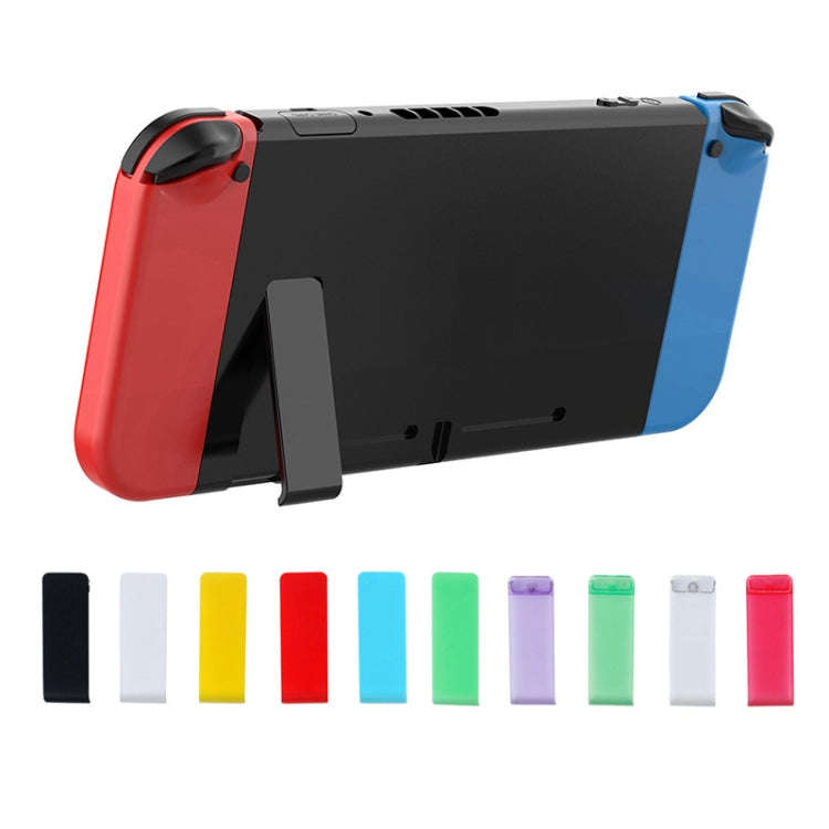 For Nintendo Switch Console 2pcs Replacement Kickstand Back Shell Holder, Black, Transparent Whit...