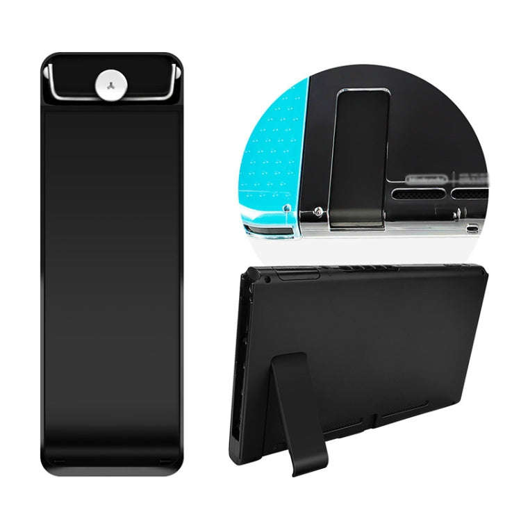 For Nintendo Switch Console 2pcs Replacement Kickstand Back Shell Holder, Black, Transparent Whit...