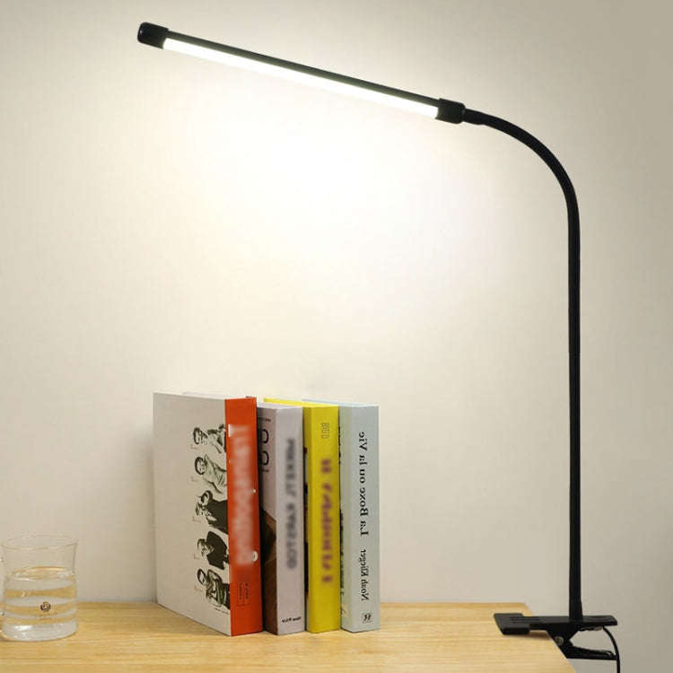 LED Table Lamp With Clamp & Flexible Gooseneck USB Reading Light Bedside Lamp, White Light Black,...