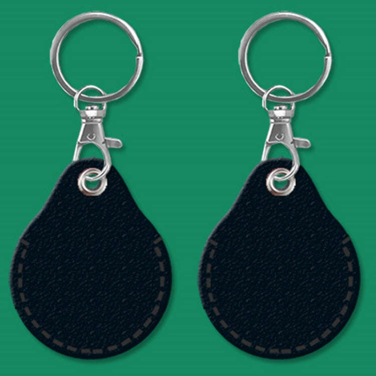 2pcs Cute Sensor Access Door Card Cover Keychain Elevator Water Drops Round Key Holder, Black, Pi...