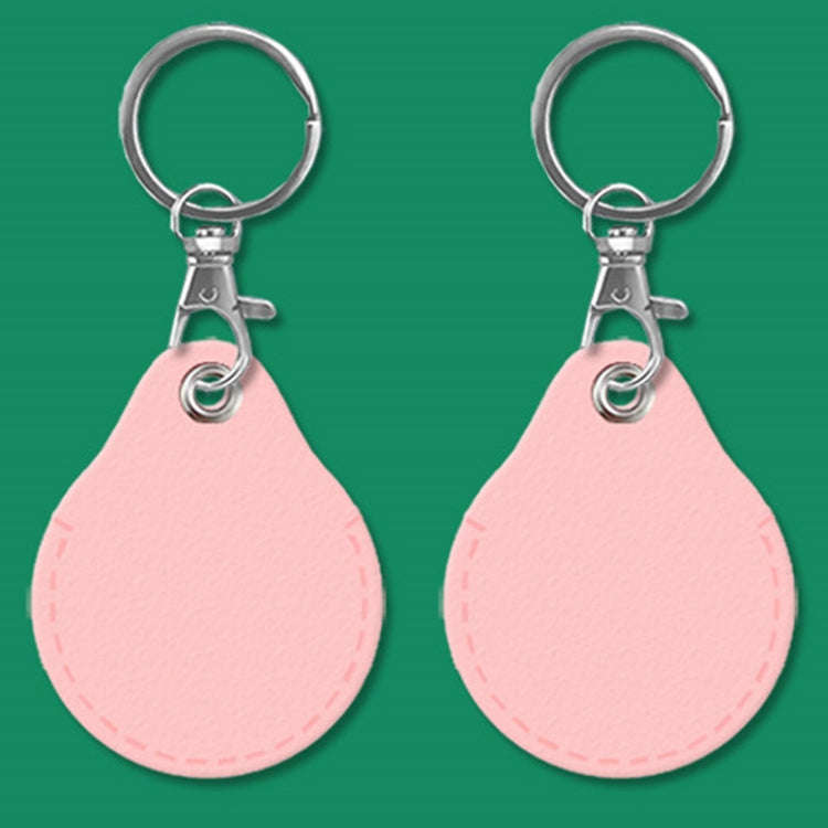 2pcs Cute Sensor Access Door Card Cover Keychain Elevator Water Drops Round Key Holder, Black, Pi...