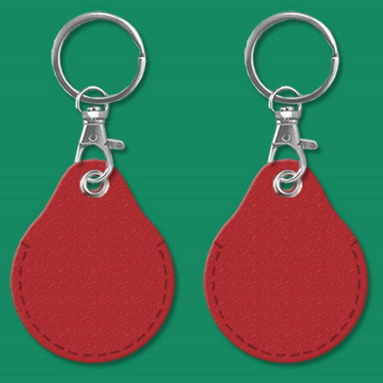 2pcs Cute Sensor Access Door Card Cover Keychain Elevator Water Drops Round Key Holder, Black, Pi...