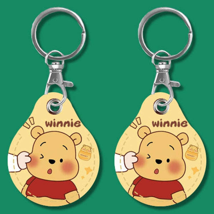 2pcs Cute Sensor Access Door Card Cover Keychain Elevator Water Drops Round Key Holder, Black, Pi...