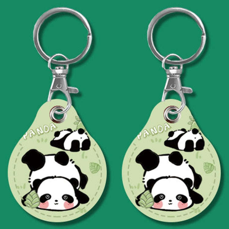 2pcs Cute Sensor Access Door Card Cover Keychain Elevator Water Drops Round Key Holder, Black, Pi...