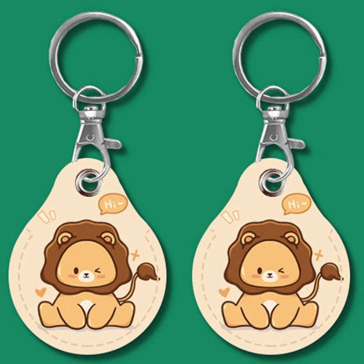2pcs Cute Sensor Access Door Card Cover Keychain Elevator Water Drops Round Key Holder, Black, Pi...