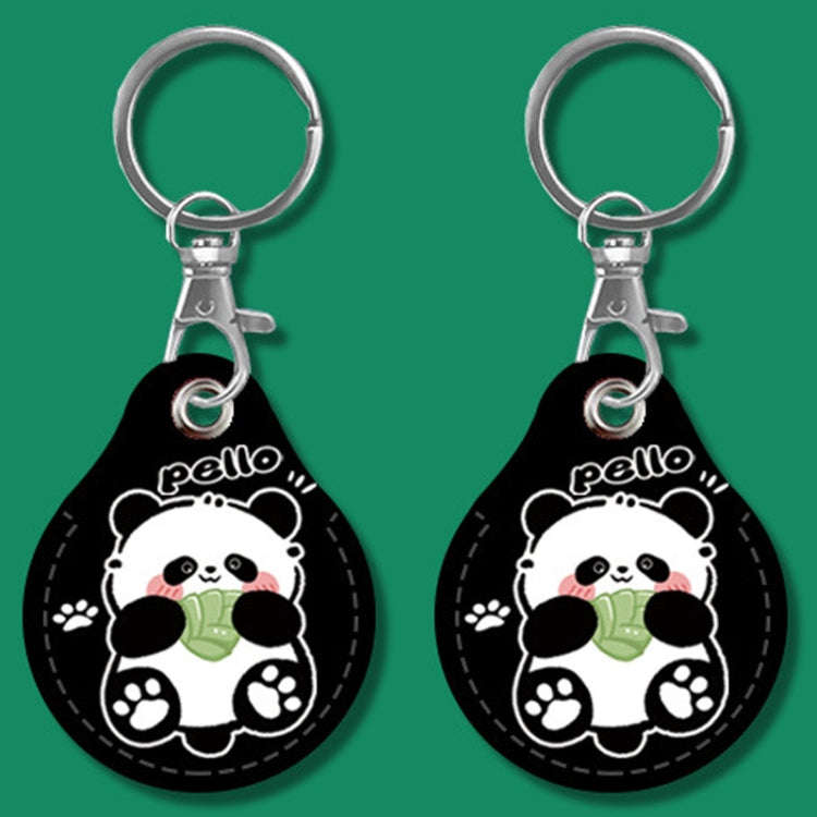 2pcs Cute Sensor Access Door Card Cover Keychain Elevator Water Drops Round Key Holder, Black, Pi...