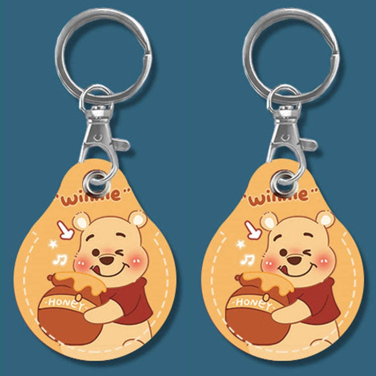 2pcs Cute Sensor Access Door Card Cover Keychain Elevator Water Drops Round Key Holder, Black, Pi...