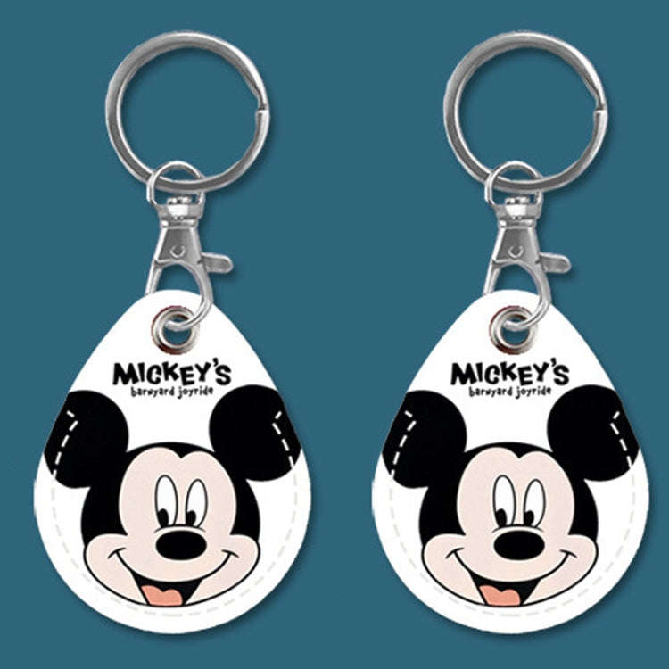 2pcs Cute Sensor Access Door Card Cover Keychain Elevator Water Drops Round Key Holder, Black, Pi...