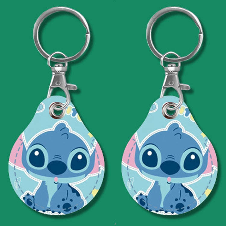 2pcs Cute Sensor Access Door Card Cover Keychain Elevator Water Drops Round Key Holder, Black, Pi...