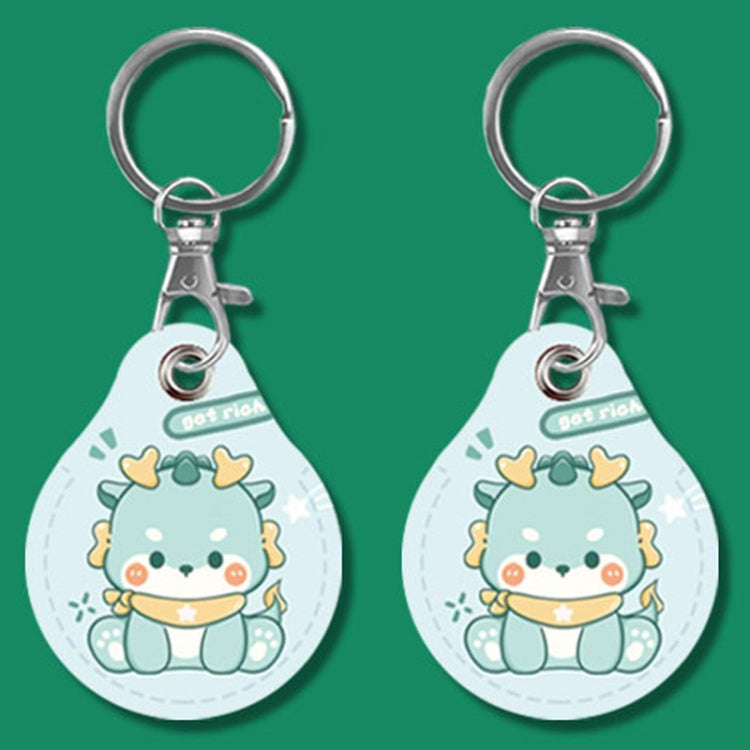 2pcs Cute Sensor Access Door Card Cover Keychain Elevator Water Drops Round Key Holder, Black, Pi...