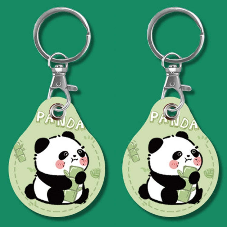 2pcs Cute Sensor Access Door Card Cover Keychain Elevator Water Drops Round Key Holder, Black, Pi...