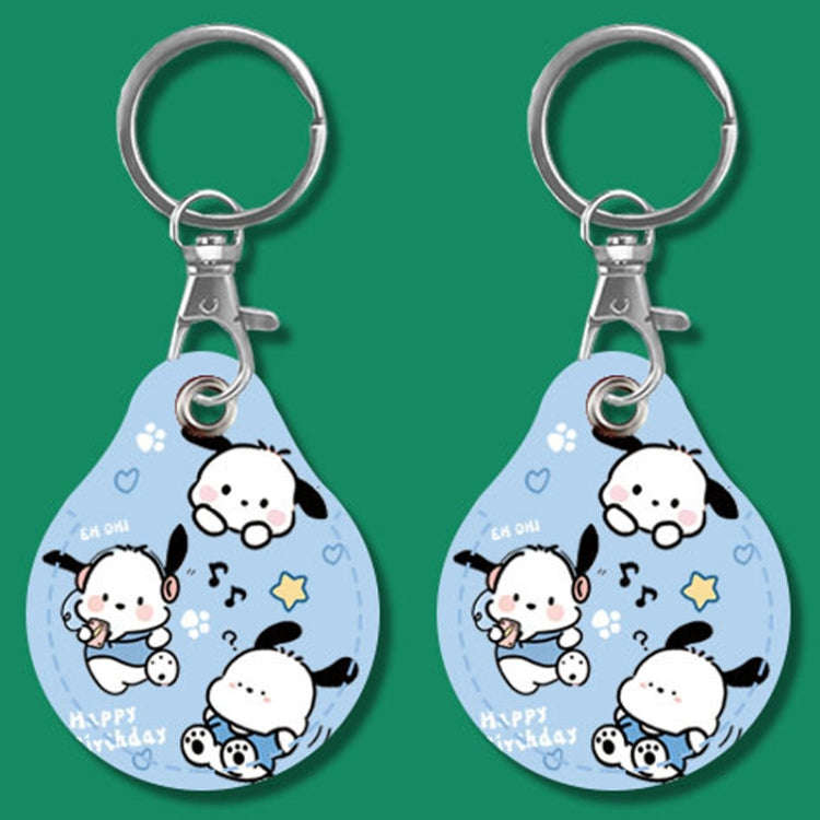 2pcs Cute Sensor Access Door Card Cover Keychain Elevator Water Drops Round Key Holder, Three Pac...