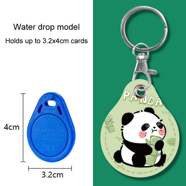 2pcs Cute Sensor Access Door Card Cover Keychain Elevator Water Drops Round Key Holder, Three Pac...