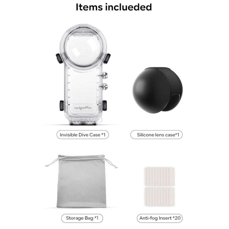 For Insta360 X4 aMagisn 50m Depth Waterproof Protective Case Quick Release Invisible Diving Cover...
