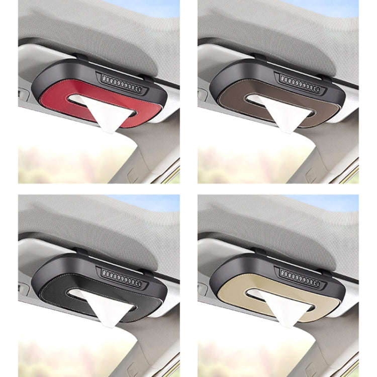 Car Sun Visor Hanging Sunroof Seat Back Tissue Box, Leather Black, Leather Beige, Leather Brown, ...