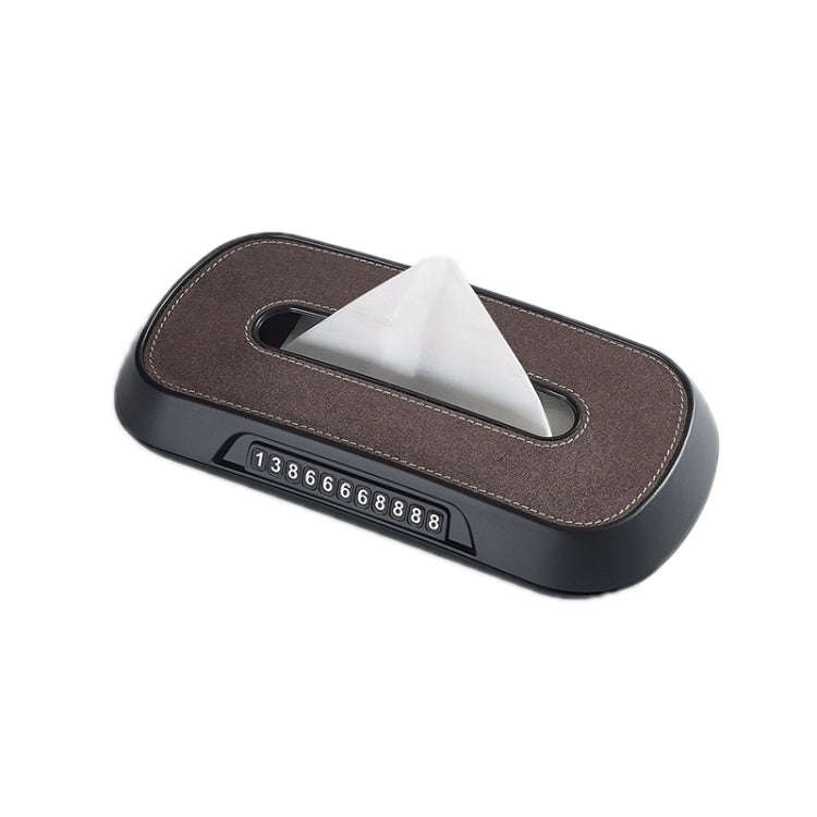 Car Sun Visor Hanging Sunroof Seat Back Tissue Box, Leather Black, Leather Beige, Leather Brown, ...