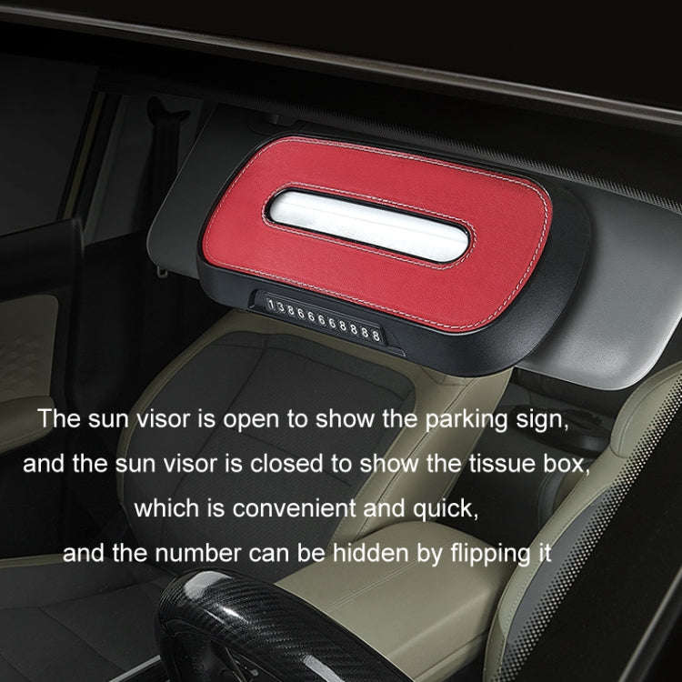 Car Sun Visor Hanging Sunroof Seat Back Tissue Box, Leather Black, Leather Beige, Leather Brown, ...