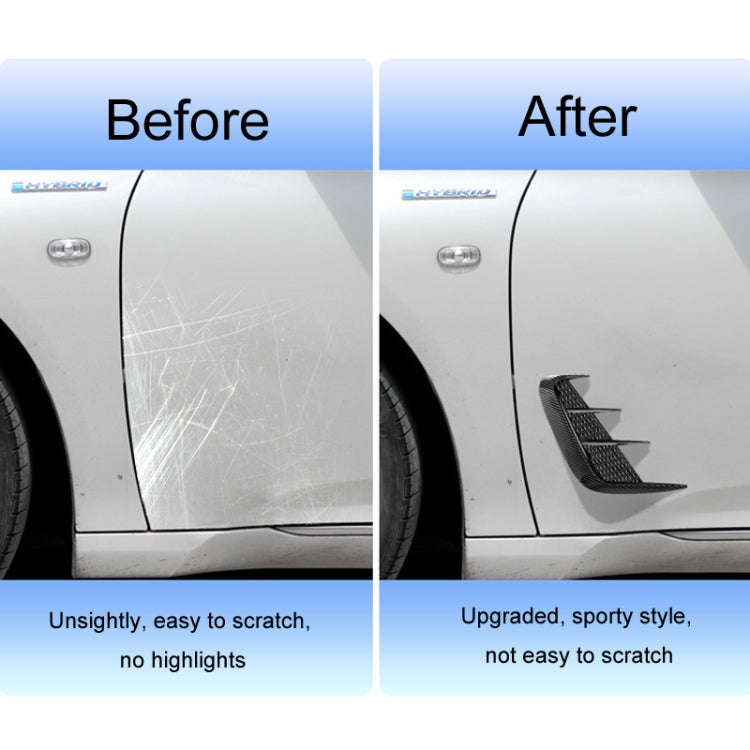 Universal Car Fender Soft Glue Decorative Car Stickers, Bright Black, Carbon Fiber
