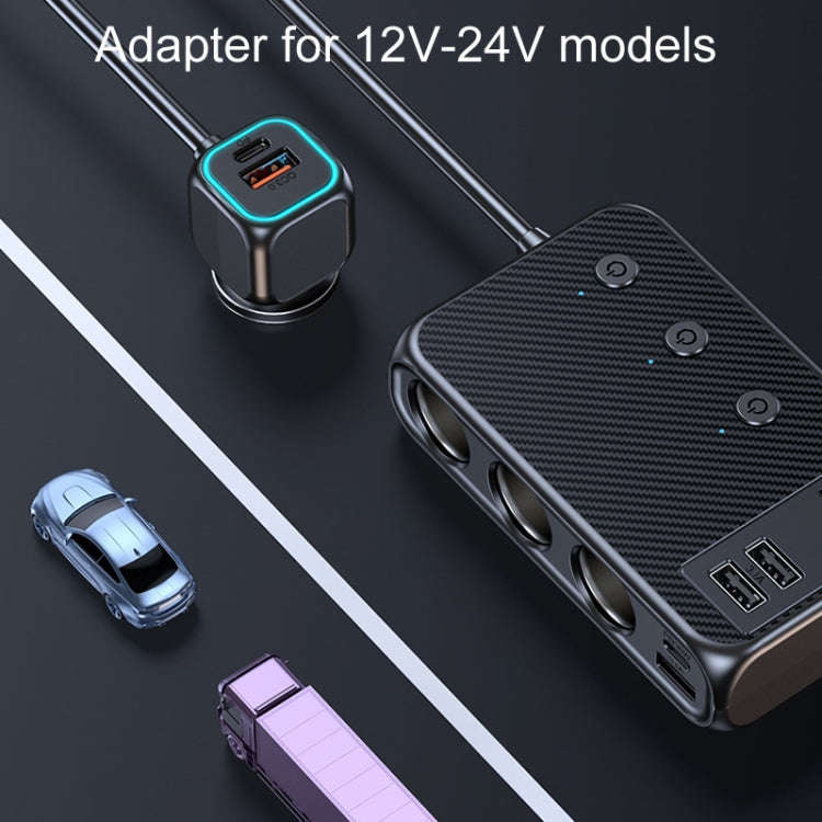 C29 9 In 1 Car Cigarette Lighter Powerful Fast Charger With Voltage Display, C29