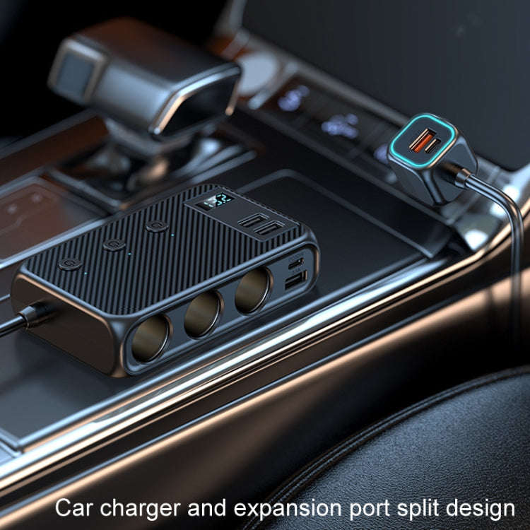 C29 9 In 1 Car Cigarette Lighter Powerful Fast Charger With Voltage Display, C29
