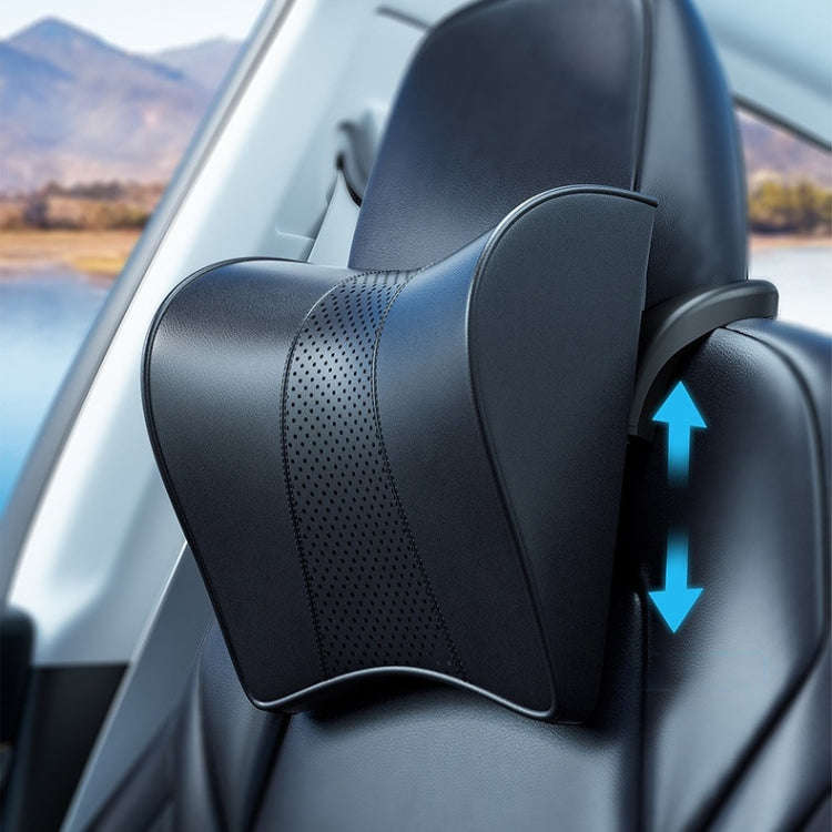 For Tesla Model 3/Y Car Memory Foam Headrest, Microfiber, Leather, Cloth