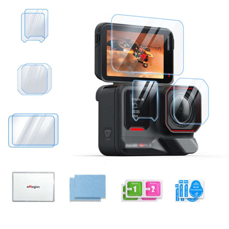 For Insta360 Ace Pro 2 aMagisn Tempered Glass Screen Protector, 1 Set, 2 Sets