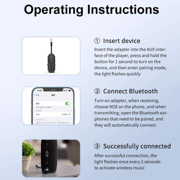 2 In 1 Aux Car Bluetooth 5.4 Audio Receiver Transmitter, M126