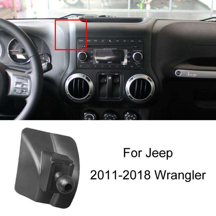 For Jeep Left Driving Car Special Mobile Phone Navigation Bracket Base, 11-18 Wrangler, 14-17 Che...