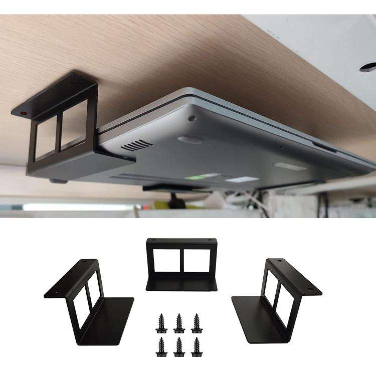 Under Desk Laptop Tablet Mini PC Storage Stand Metal Invisible Tray Rack, 4.8cm, 6.8cm
