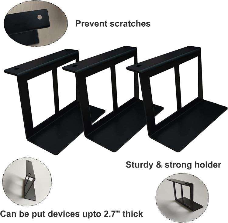 Under Desk Laptop Tablet Mini PC Storage Stand Metal Invisible Tray Rack, 4.8cm, 6.8cm