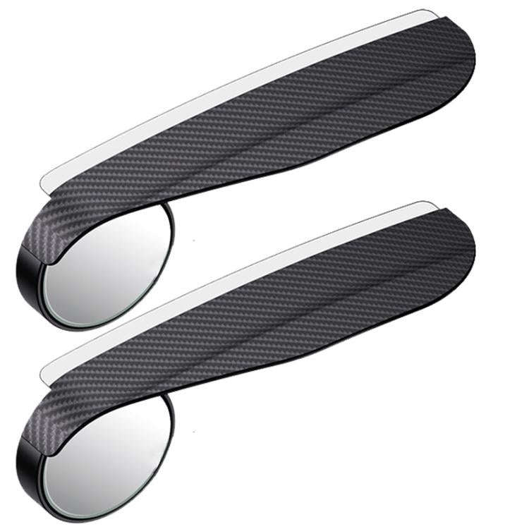 Car Mirror Reversing Shield Rain Brow 2 In 1 Carbon Fiber Reflective Auxiliary Mirror Cover, 2pcs...