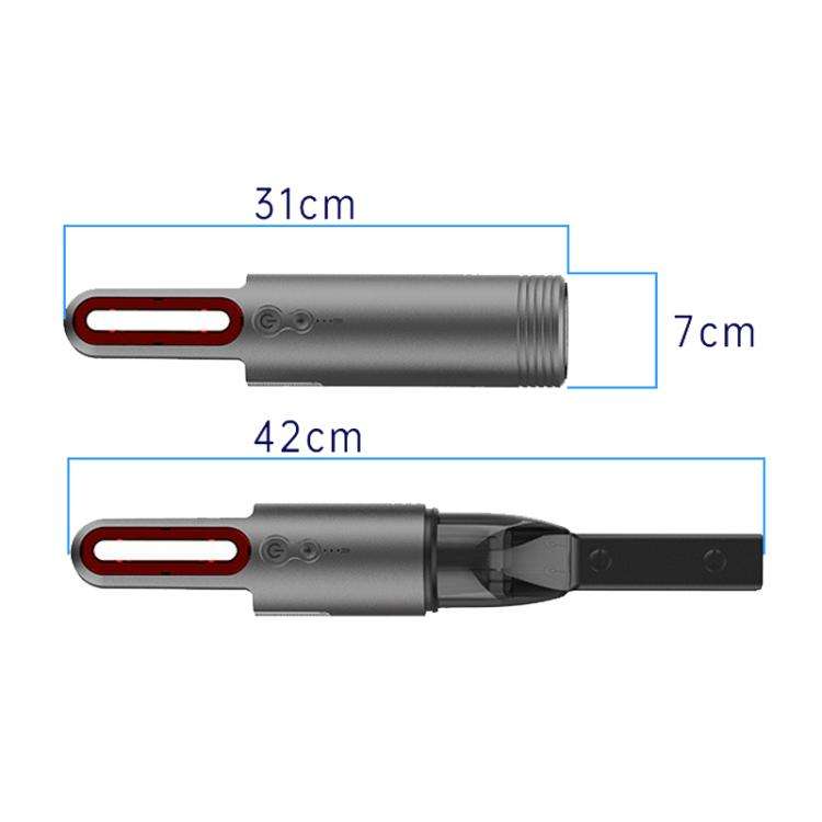 Car Mini Portable Powerful Suction LED Flashing Warning Light Outdoor Lighting Vacuum Cleaner, V8