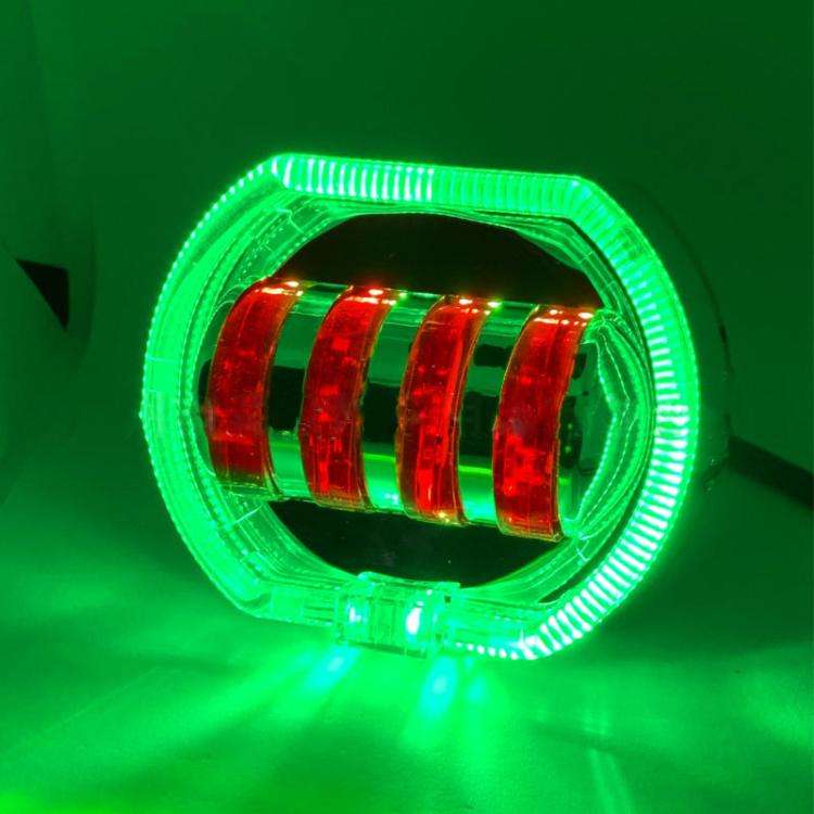 Motorcycle Electric Vehicle General Modification LED Headlight 4 Beads Double Lens Lamps, White A...