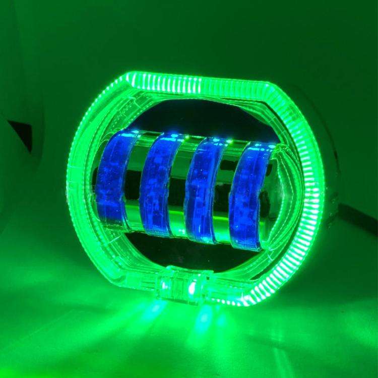 Motorcycle Electric Vehicle General Modification LED Headlight 4 Beads Double Lens Lamps, White A...