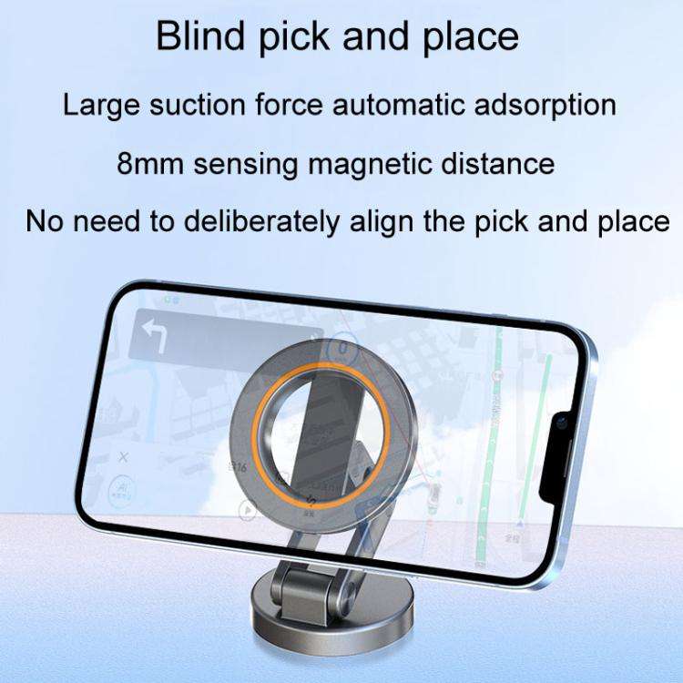 JK-319 Universal Foldable Car Cell Phone Holder Car Dashboard Rotating Magnetic Navigation Mount