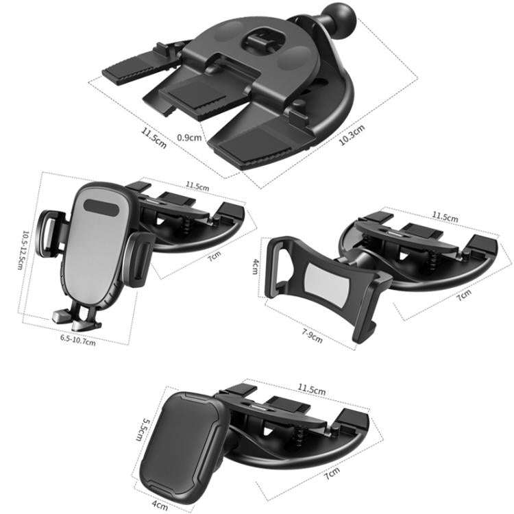 Car CD Slot Navigation Mobile Phone Holder, Automatic Lock Type Black, Automatic Lock Type Gray, ...