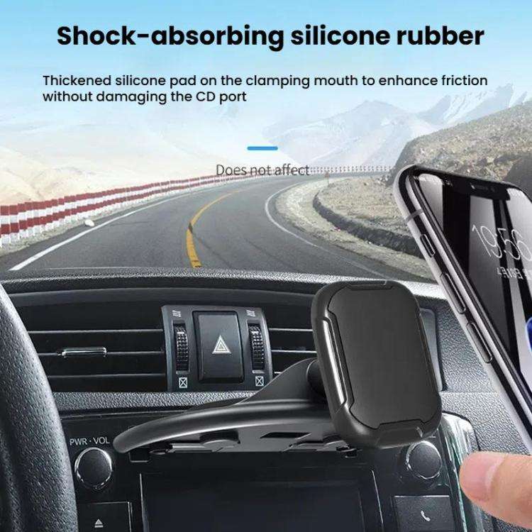 Car CD Slot Navigation Mobile Phone Holder, Automatic Lock Type Black, Automatic Lock Type Gray, ...