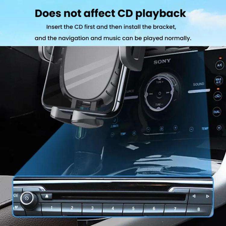 Car CD Slot Navigation Mobile Phone Holder, Automatic Lock Type Black, Automatic Lock Type Gray, ...