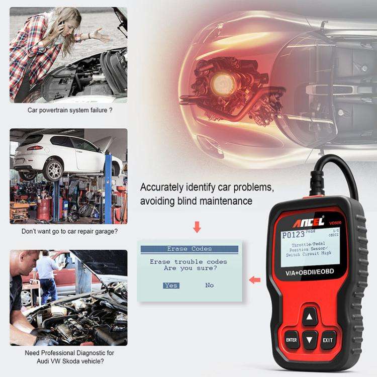 Ancel VD500 For Volkswagen / Audi / Skoda / Seat Automotive Diagnostic Scan Tool