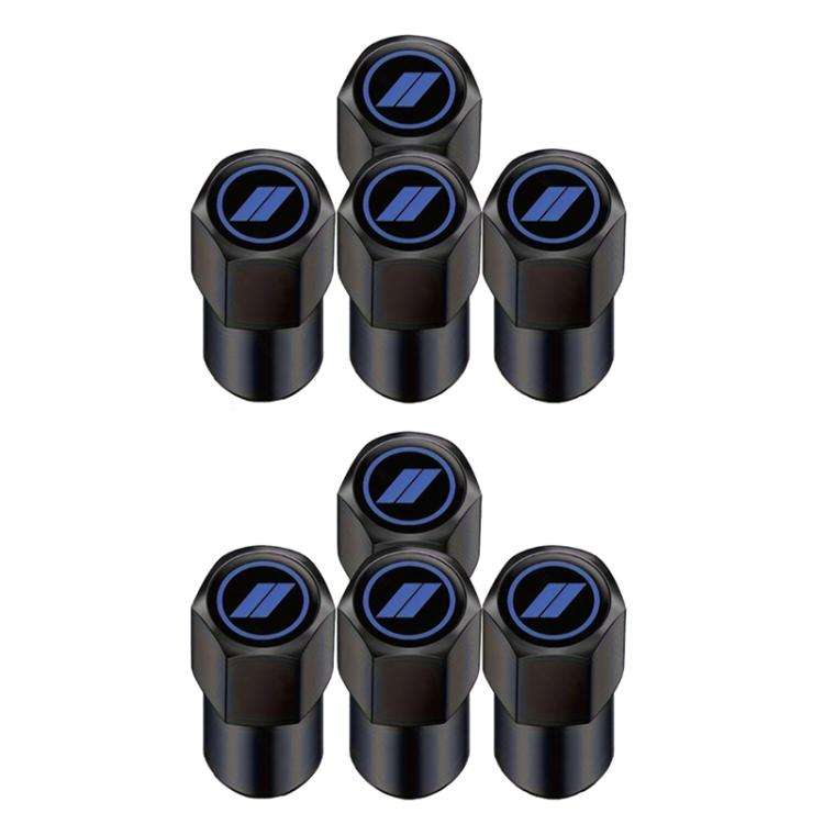 2 Sets Car Modification Aluminum Tire Valve Caps, Graphic Model, Alphabet Model, Red Logo, Blue Logo