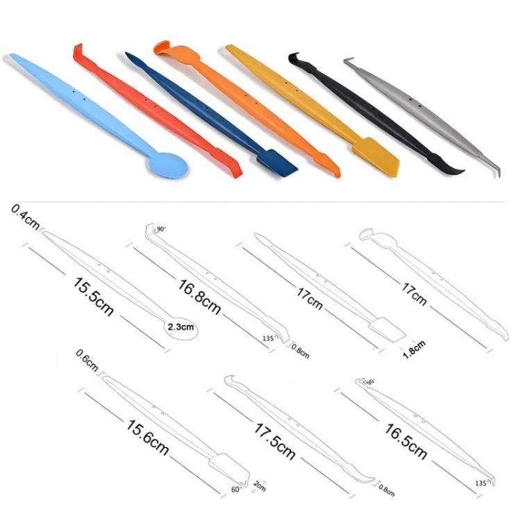 Car Wrap Trimming Edge Tinting Tool Solar Film With Magnetic Squeegee Scraper Kit, 7pcs /Set