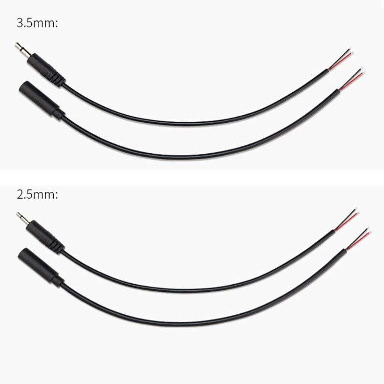 Mono Cable 2Pin AUX Single Head Cable Speaker Audio Power Cord Audio Cord, Length: 25cm, 2.5mm Ma...
