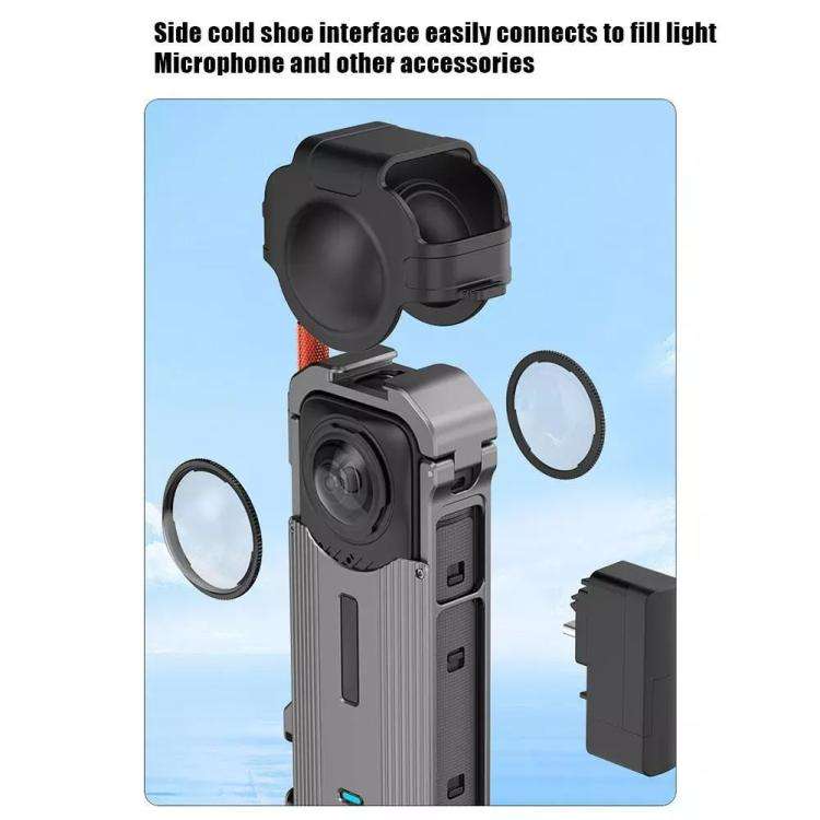For Insta360 X4 HEPAIL Metal Heat Dissipation Magnetic Rabbit Cage, 0104